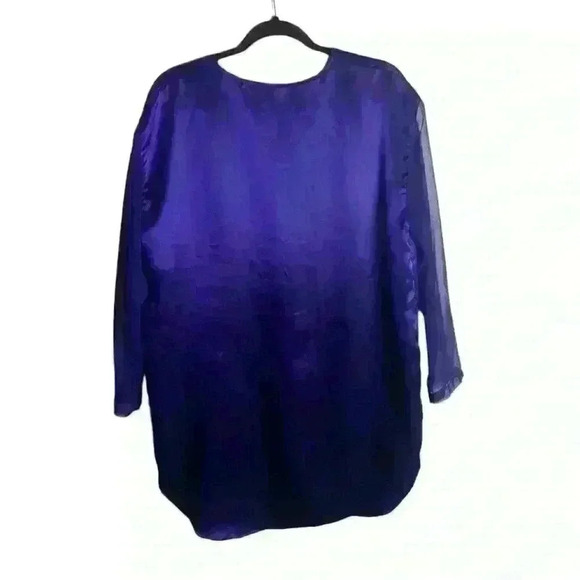Vintage Victoria Secret M/L Nightgown Purple Pearl Button Down Sheer Sleeves - Picture 5 of 7